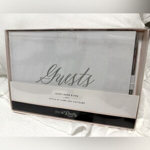 NWT 💍 Wedding Guest Book & Pen Embossed Silver